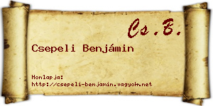 Csepeli Benjámin névjegykártya
